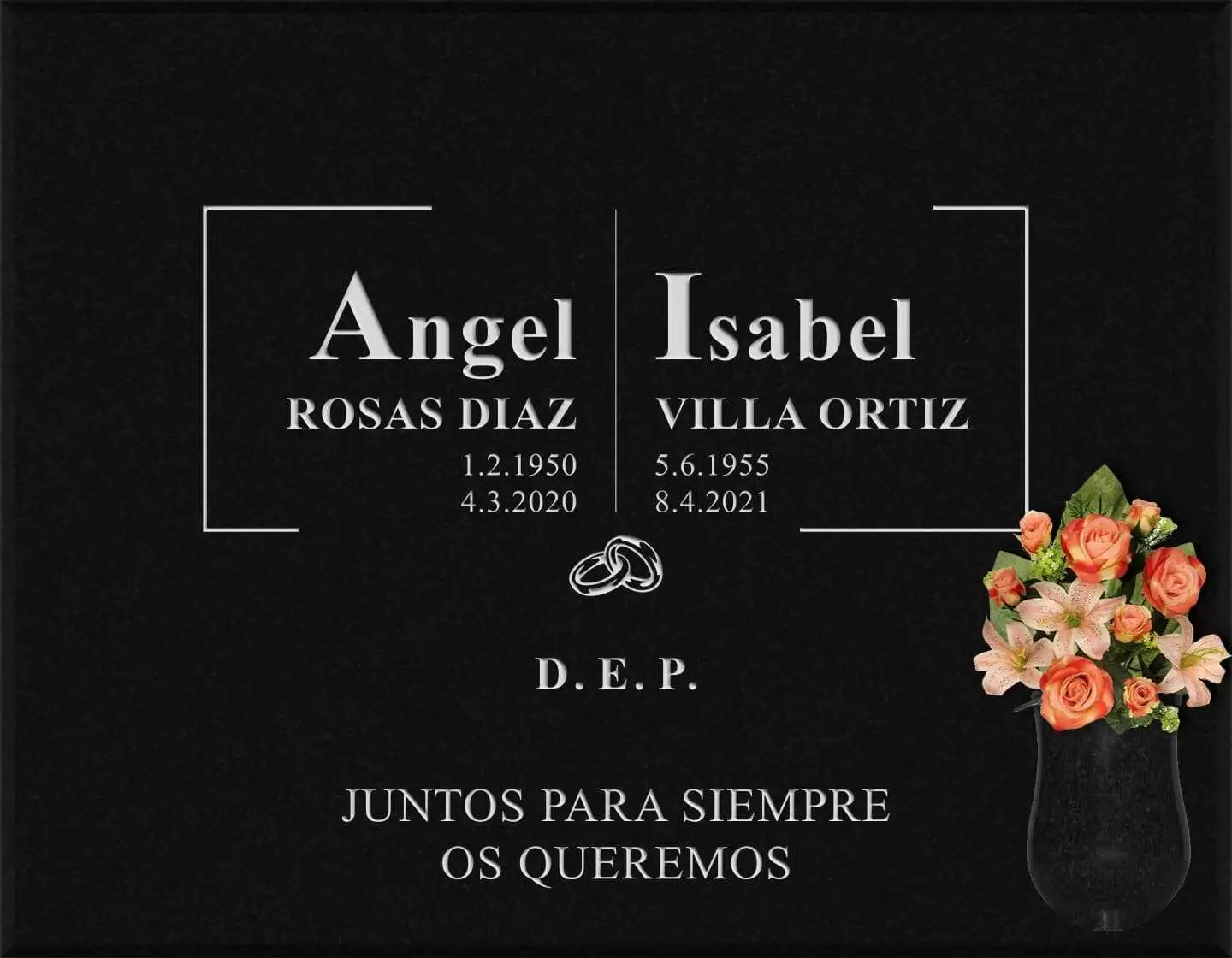 Lápida grabada personalizada letras G.386