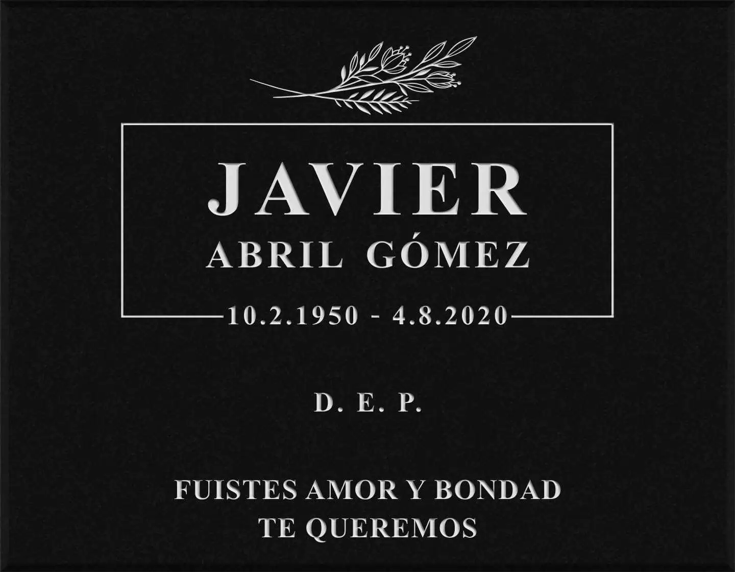 Lápida grabada personalizada letras G.387