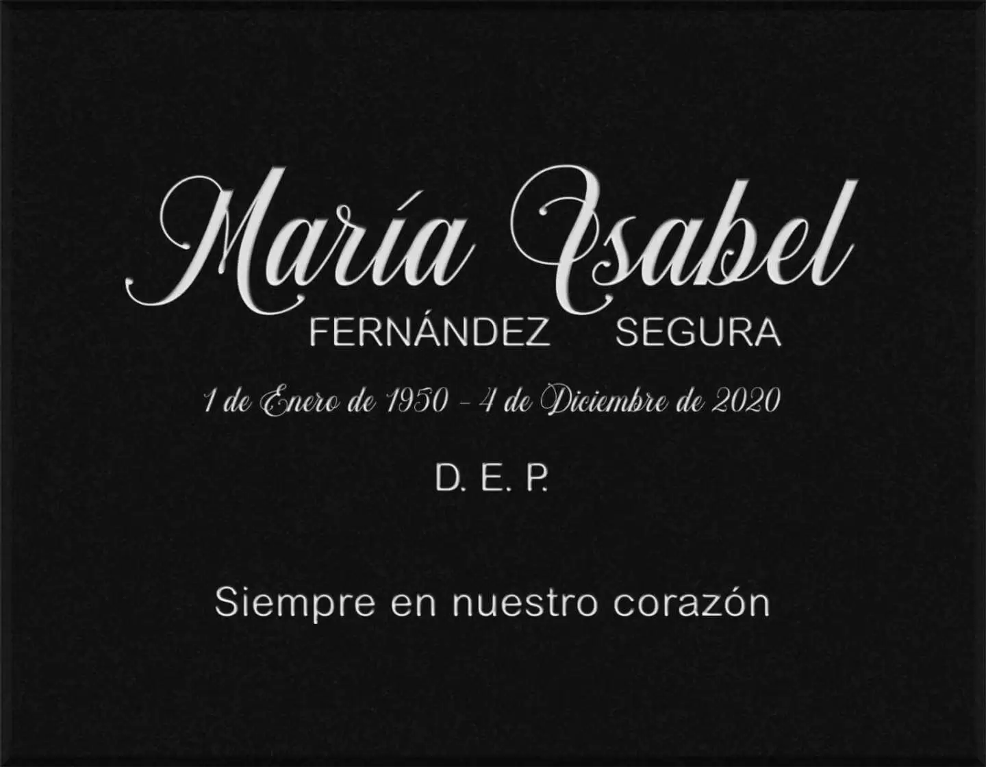 Lápida grabada personalizada letras G.390