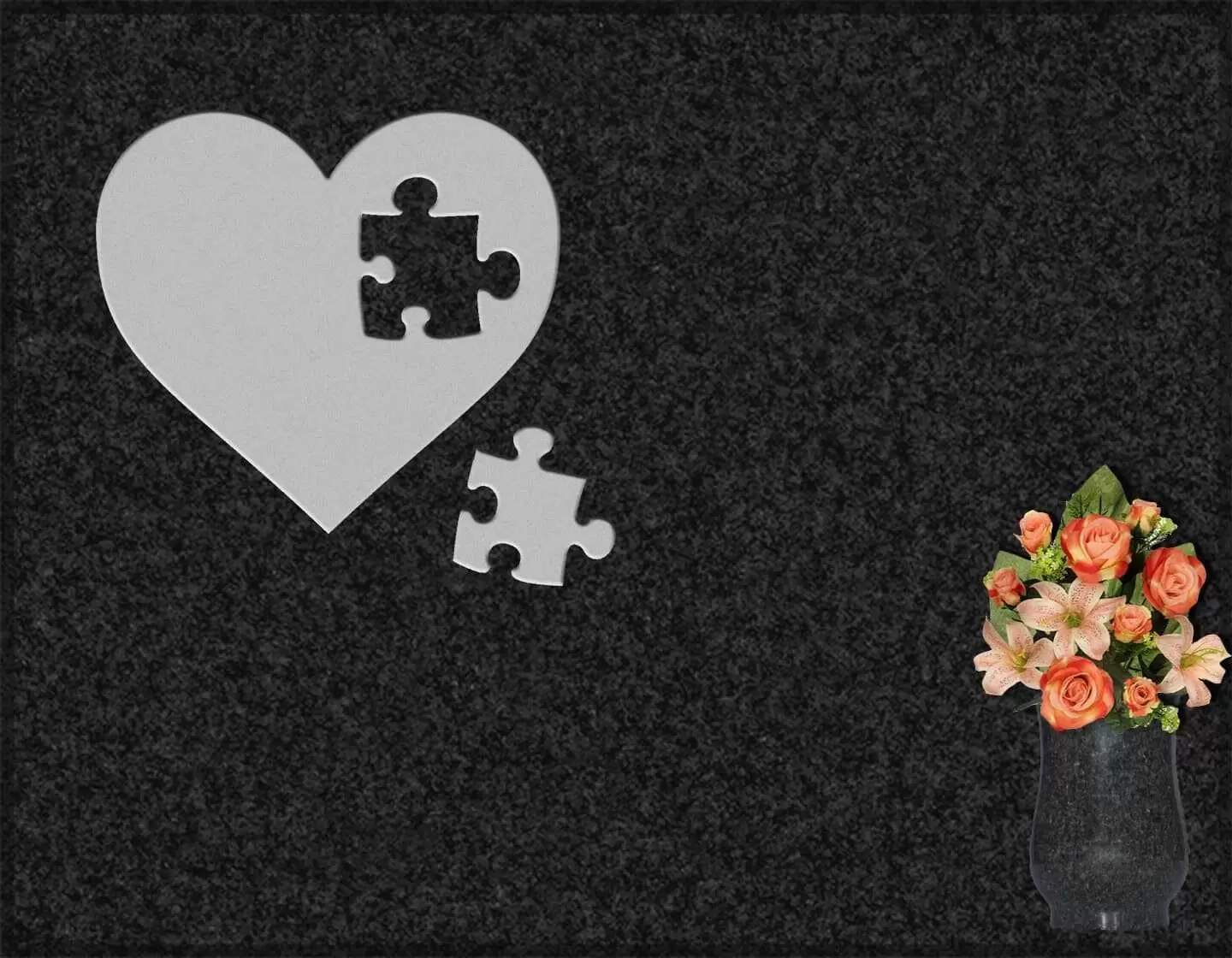 Lápida grabada personalizada corazón G.401