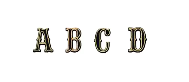 Letra de bronce Ornado