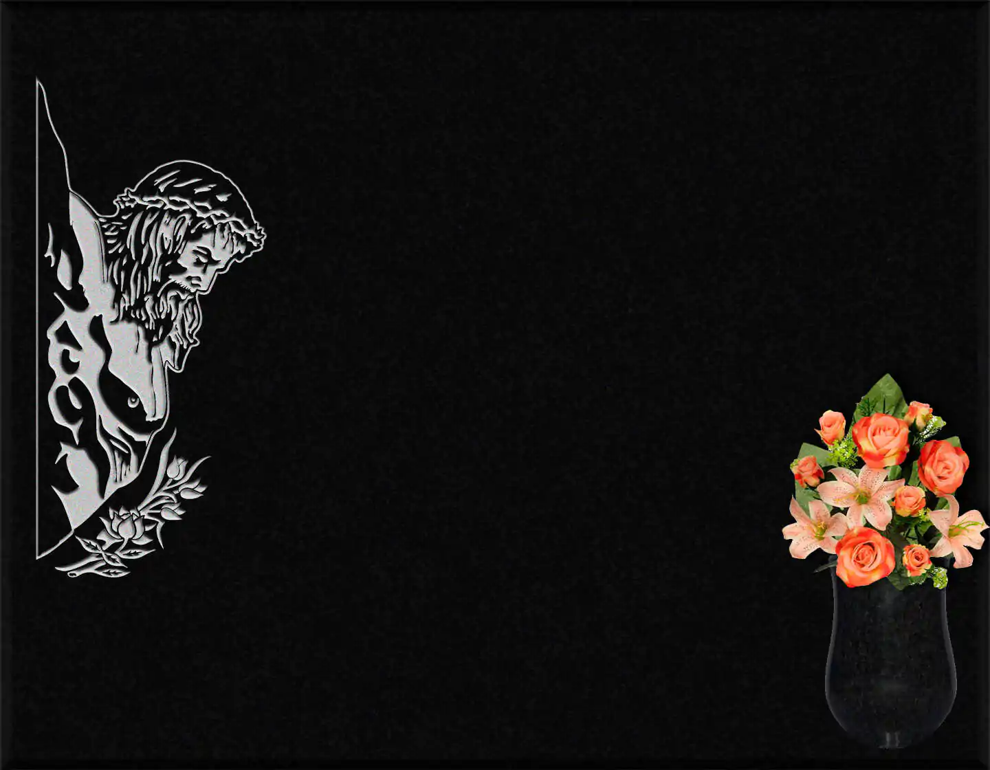 Lápida grabada Cristo crucificado G.297 - Image 2