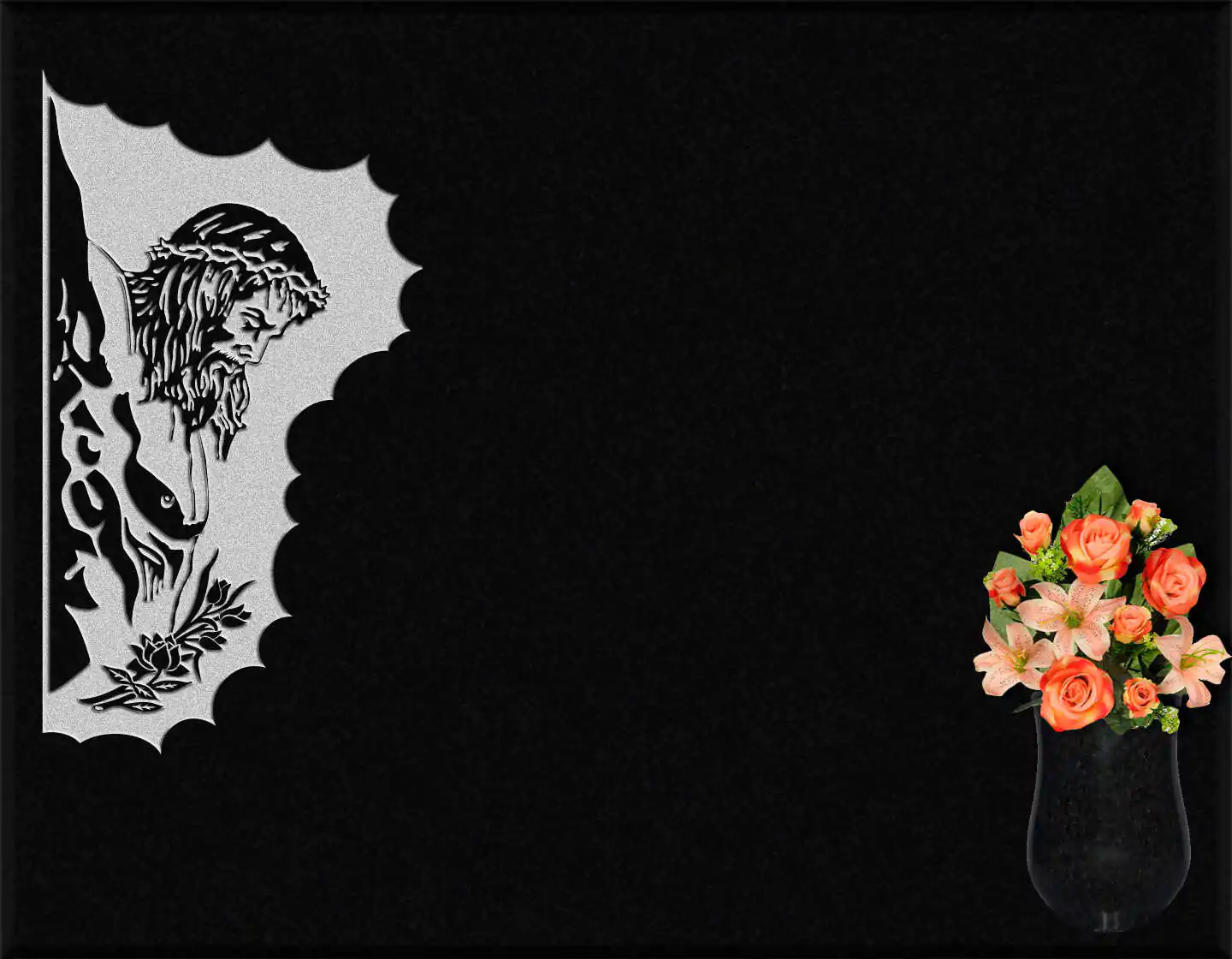 Lápida grabada Cristo crucificado G.297 - Image 3