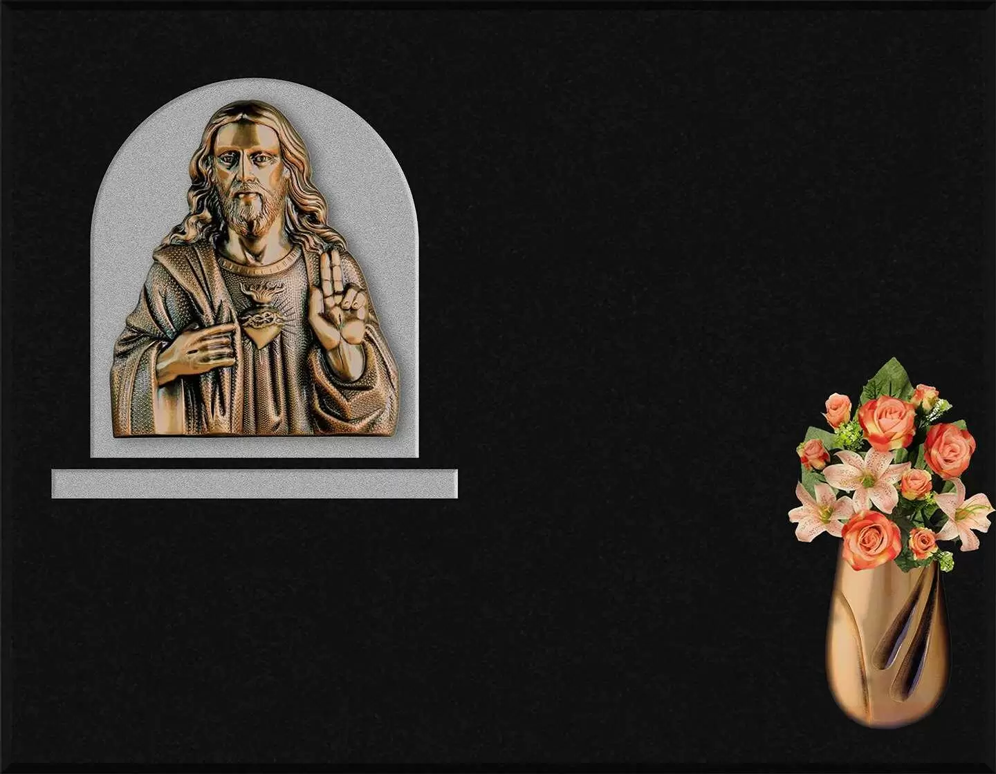 Sagrado Corazón de Jesús de bronce A.517