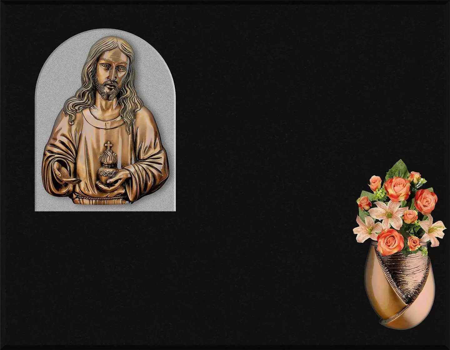 Sagrado Corazón de Jesús de bronce A.518