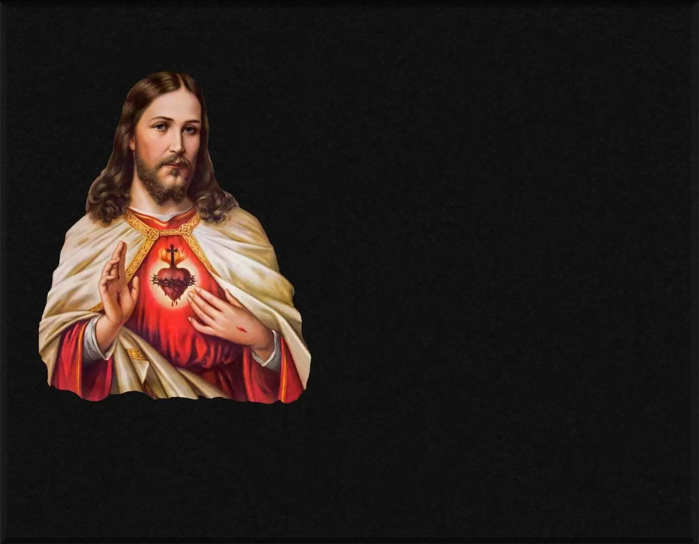 Porcelana incrustada Sagrado Corazón de Jesús I.728