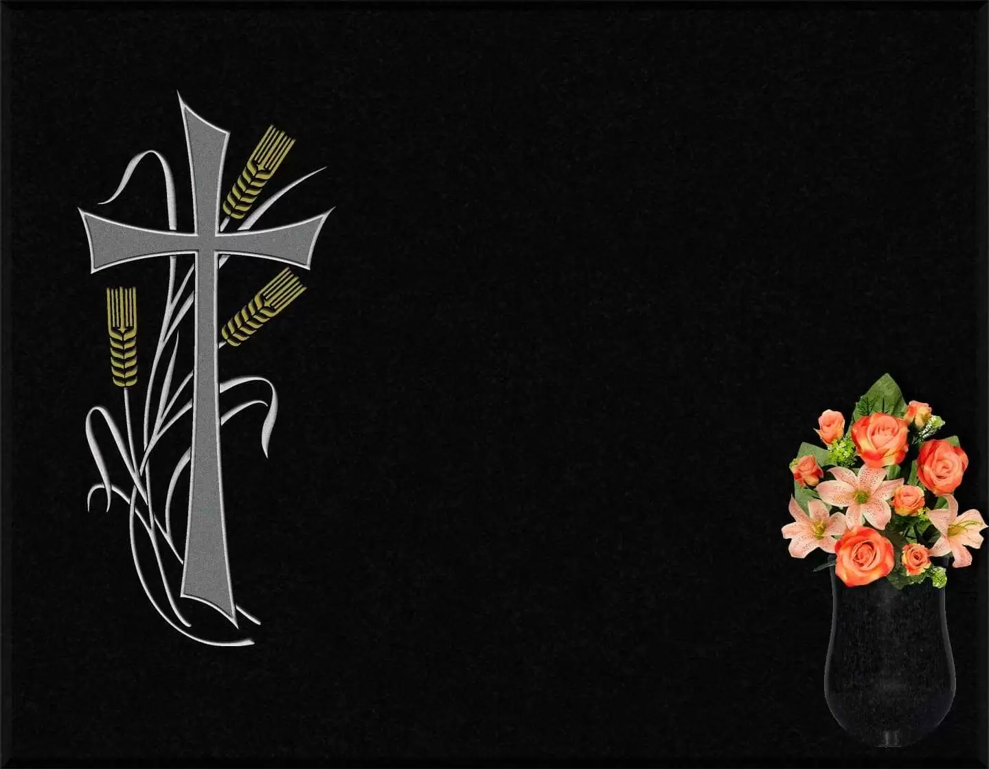 Lápida grabada cruz G.201