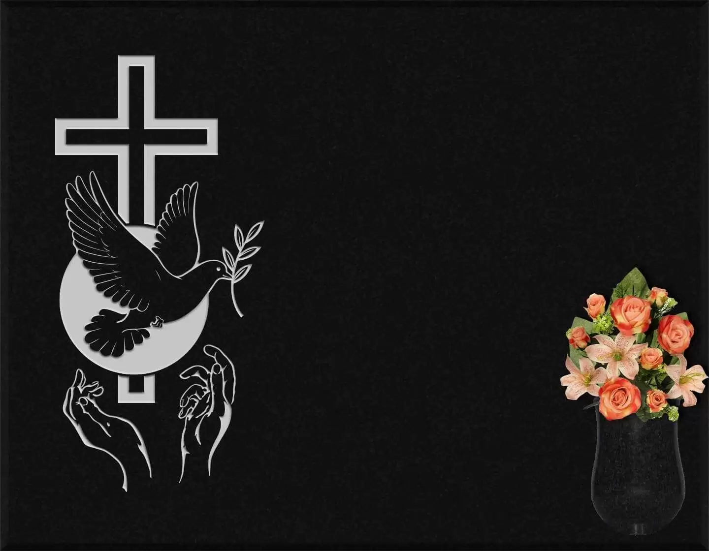 Lápida grabada cruz G.210