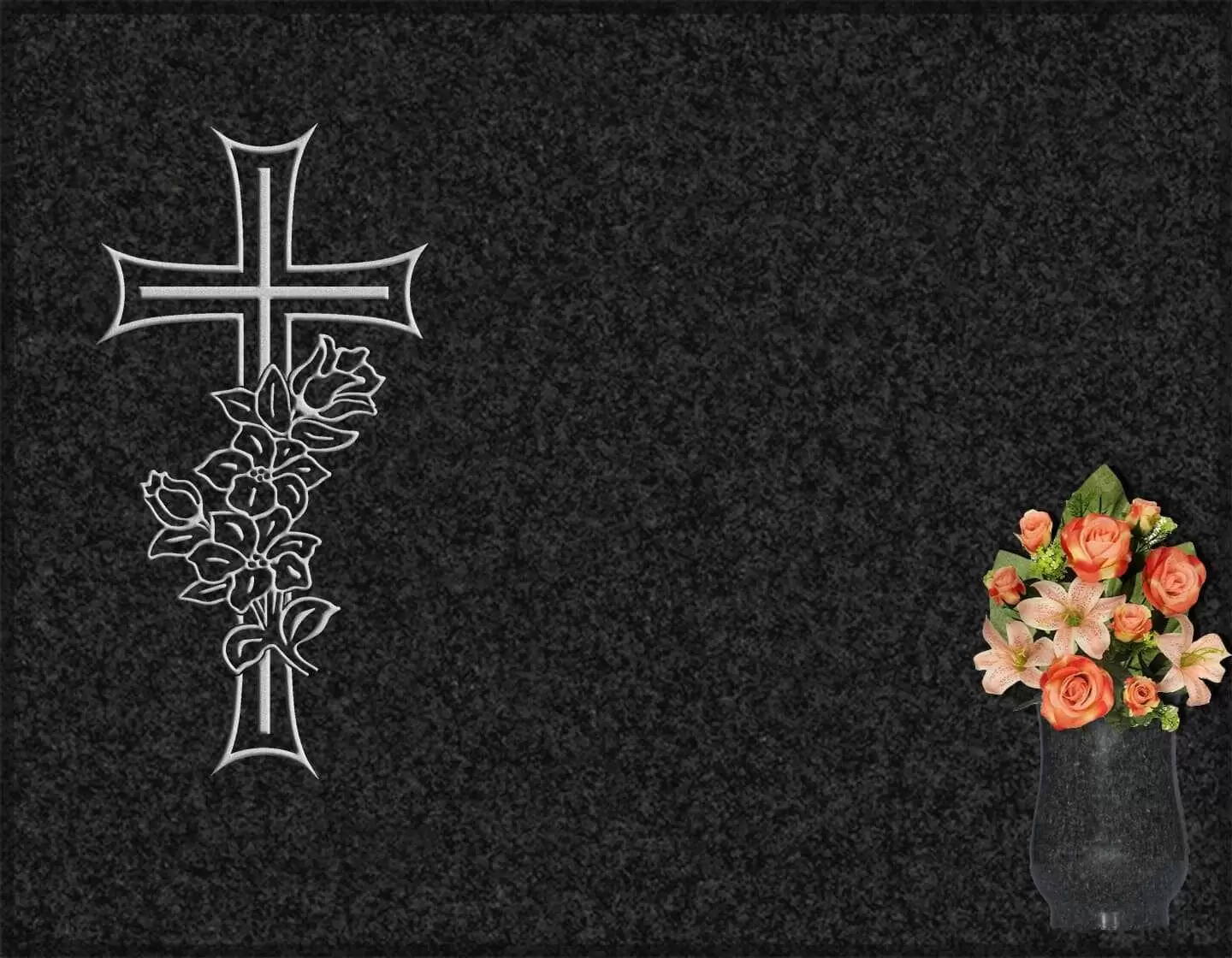 Lápida grabada cruz G.250