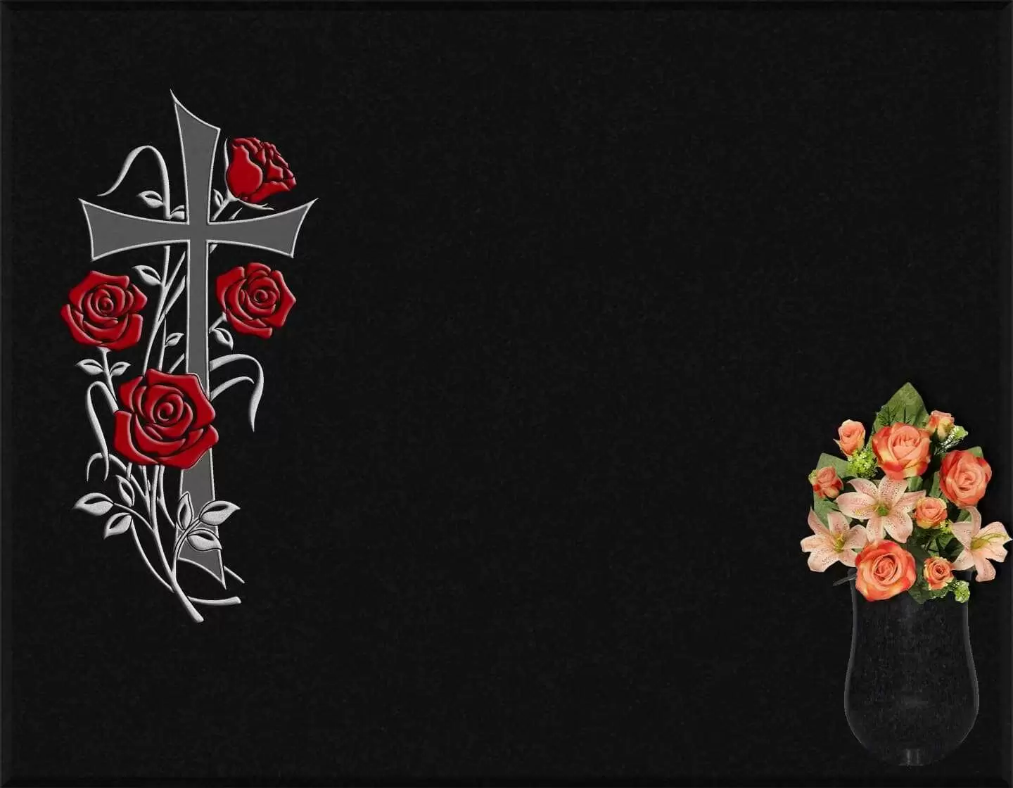 Lápida grabada cruz G.253