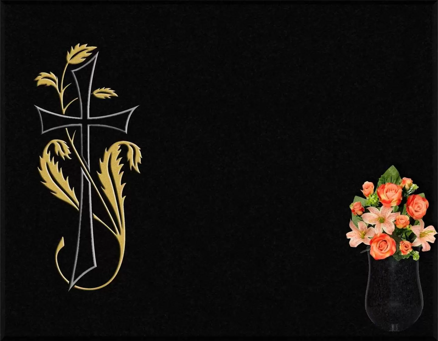 Lápida grabada cruz G.255