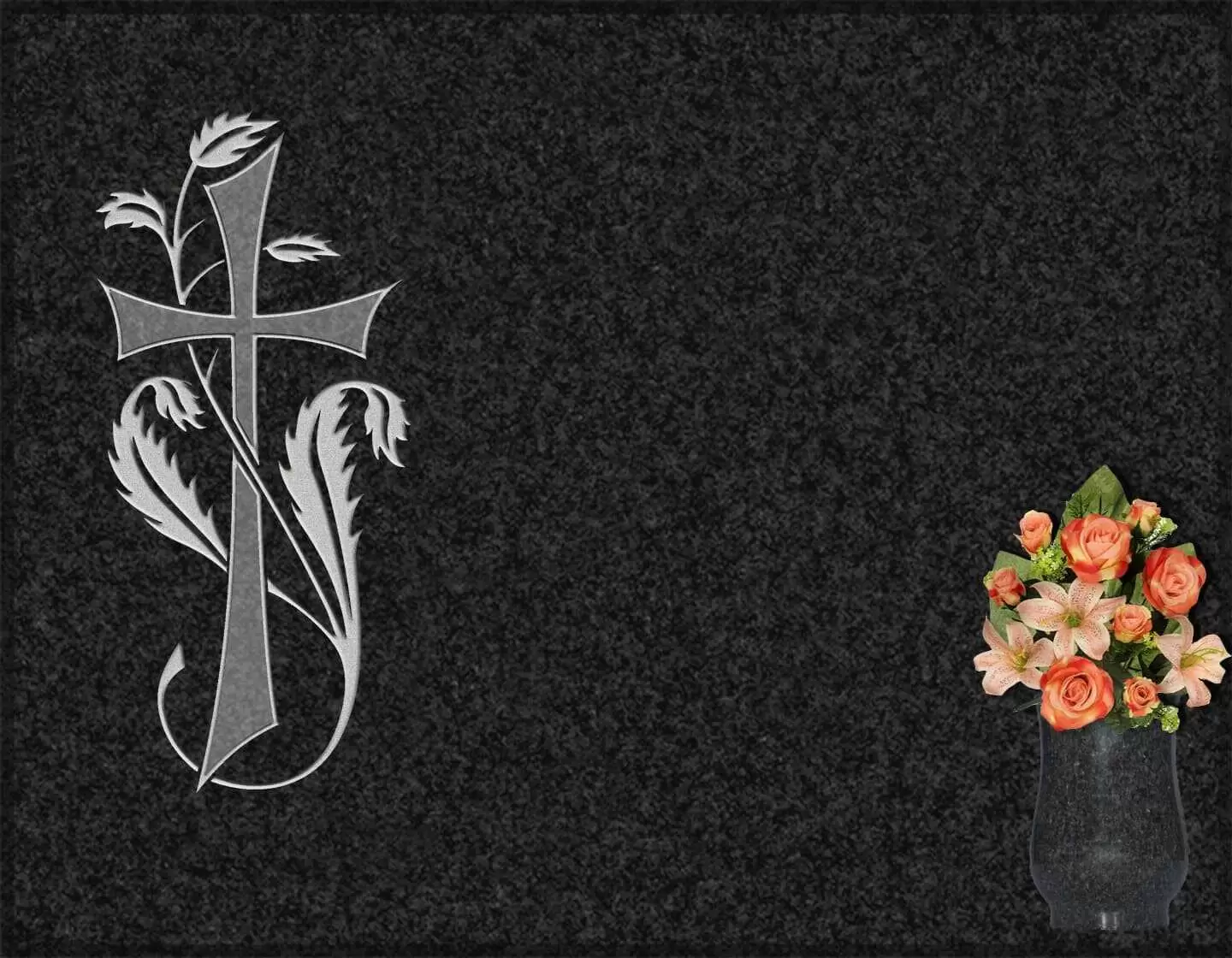 Lápida grabada cruz G.256