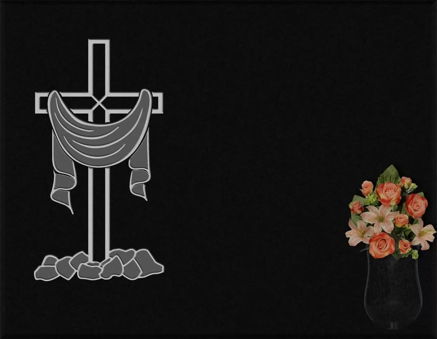 Lápida grabada cruz G.257