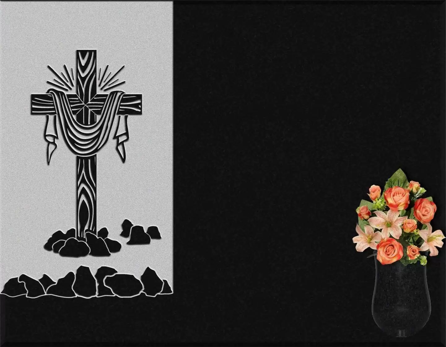 Lápida grabada cruz G.264