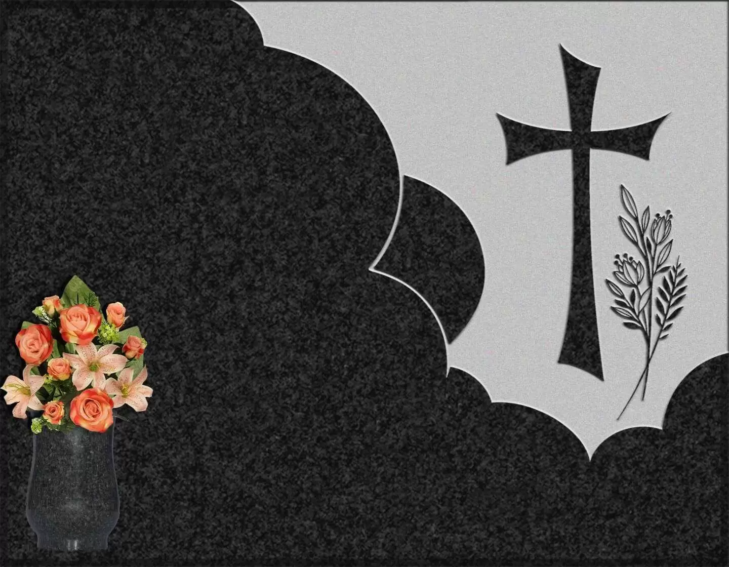 Lápida grabada cruz G.266