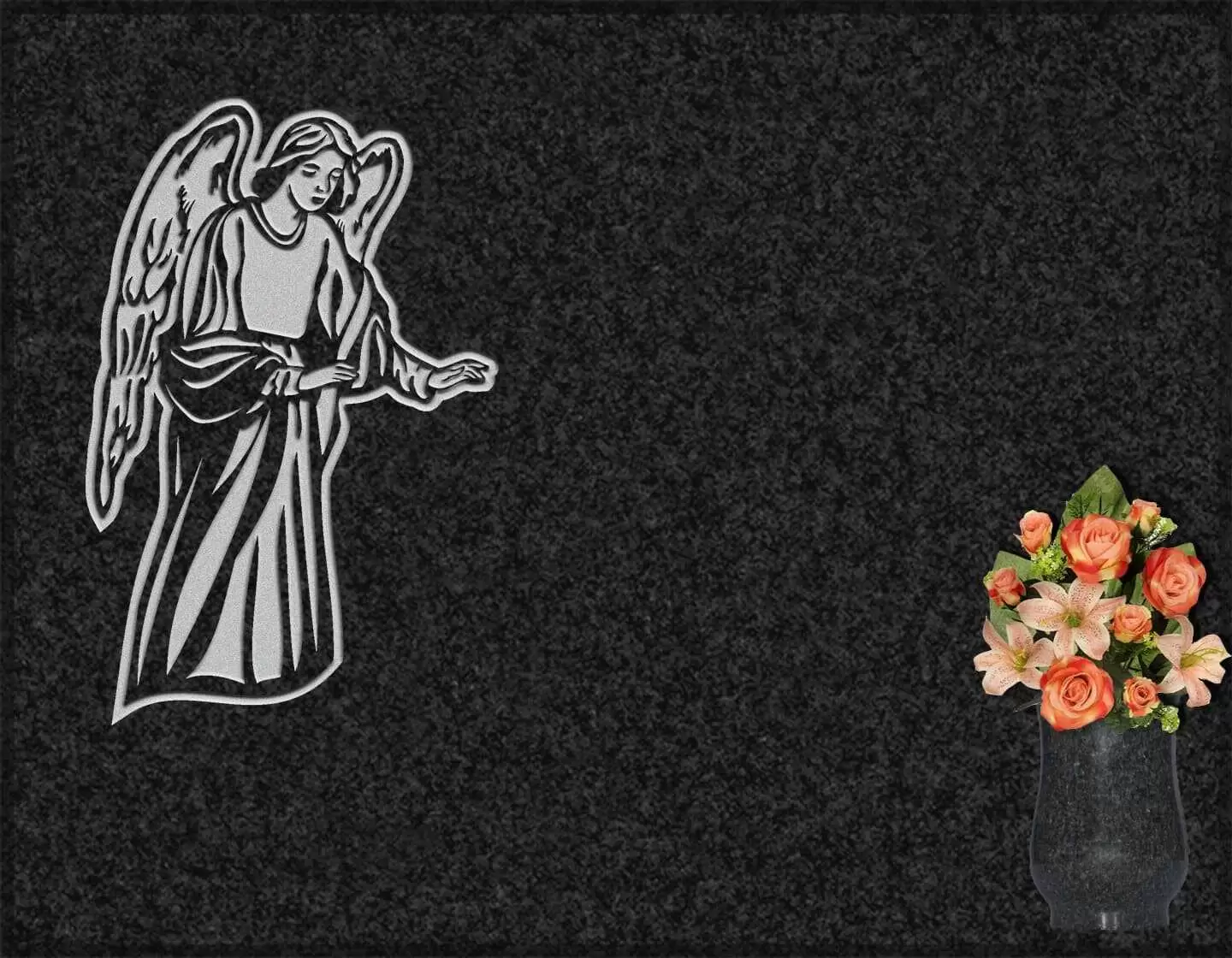 Lápida grabada ángel G.278