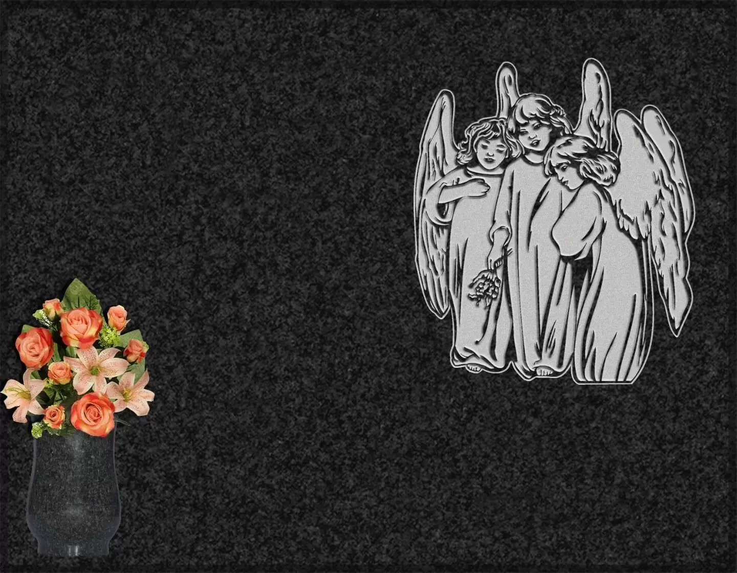 Lápida grabada ángeles G.279