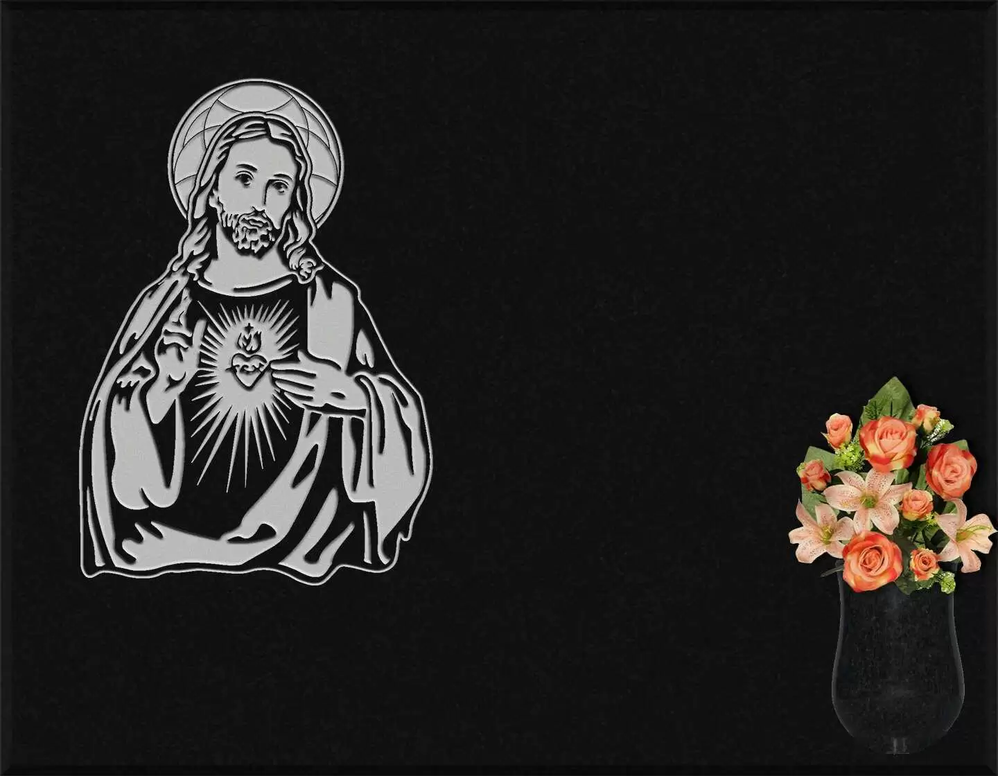 Lápida grabada Sagrado Corazón de Jesús G.286