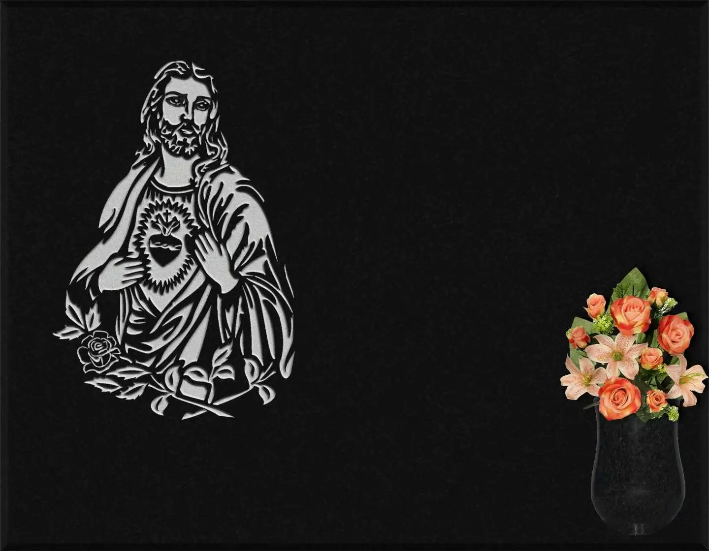 Lápida grabada Sagrado Corazón de Jesús G.288