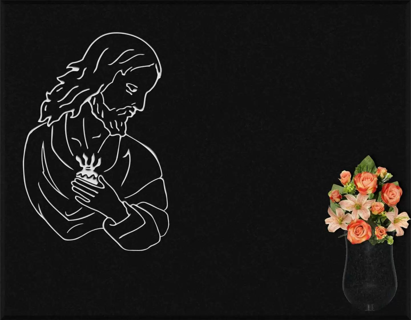 Lápida grabada Sagrado Corazón de Jesús G.292