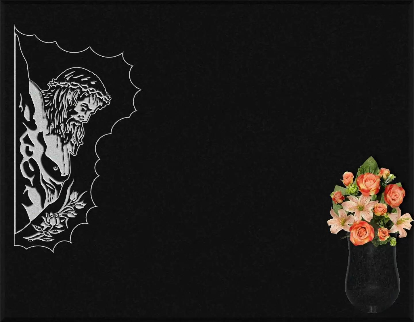 Lápida grabada Cristo crucificado G.297