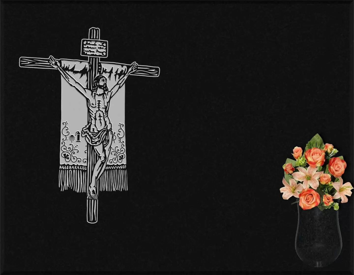 Lápida grabada Cristo crucificado G.299