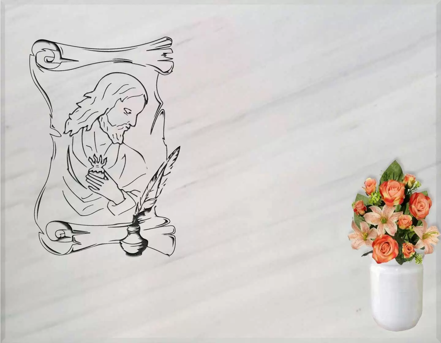Lápida grabada Sagrado Corazón de Jesús G.302