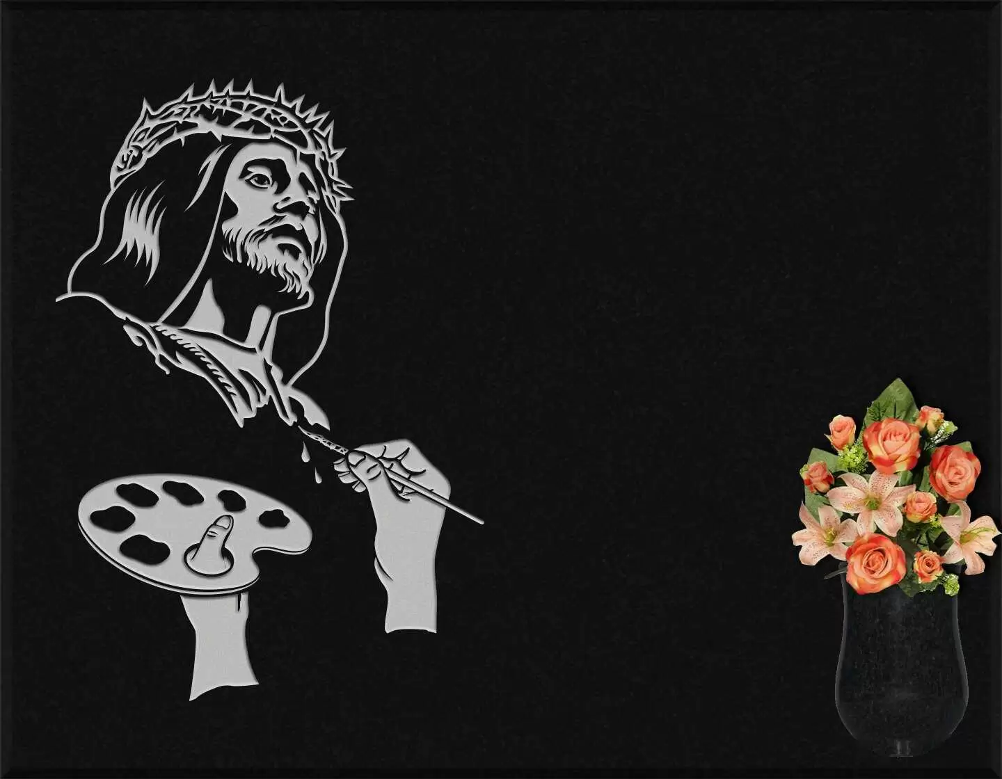 Lápida grabada Cristo G.307