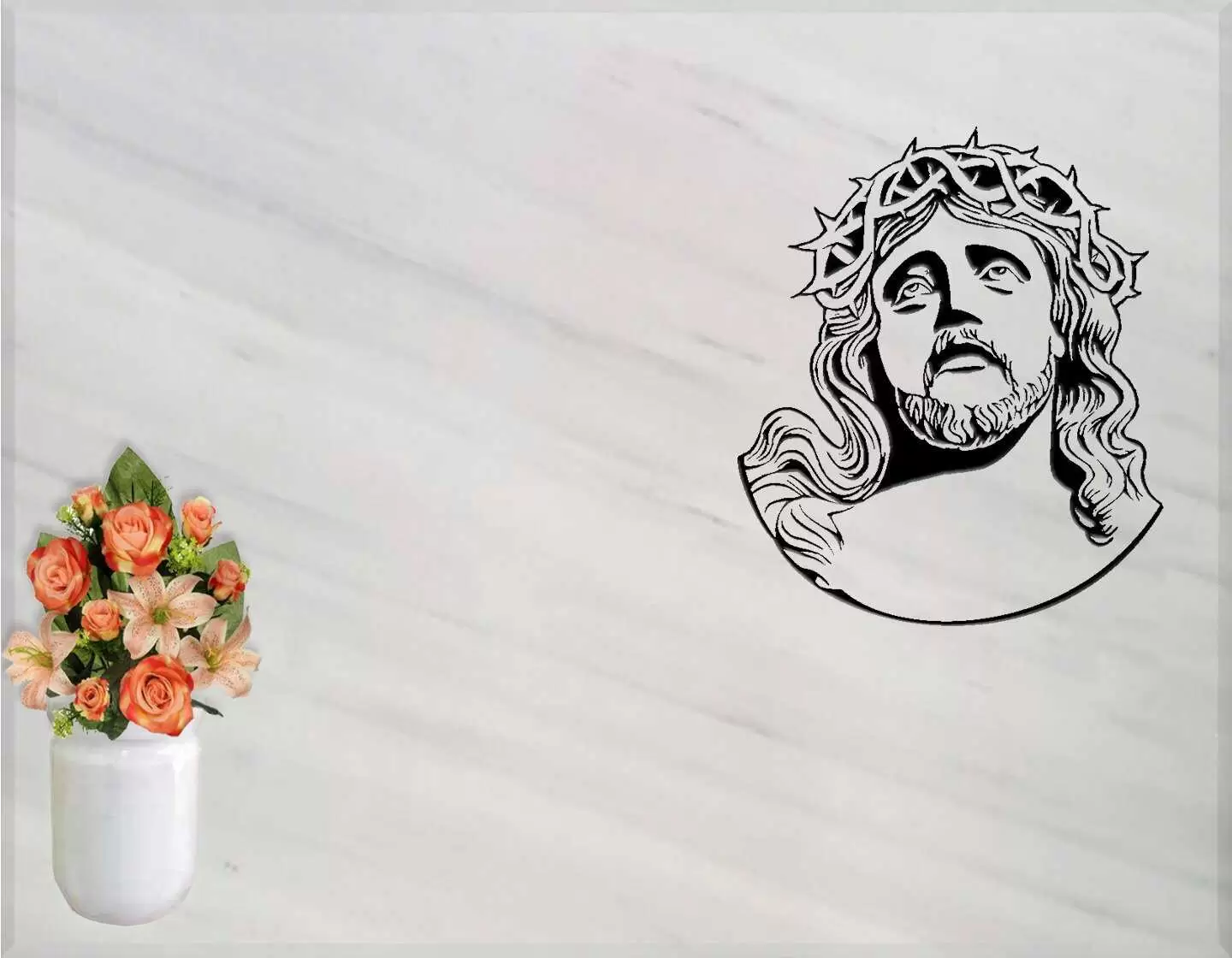 Lápida grabada Cristo G.308