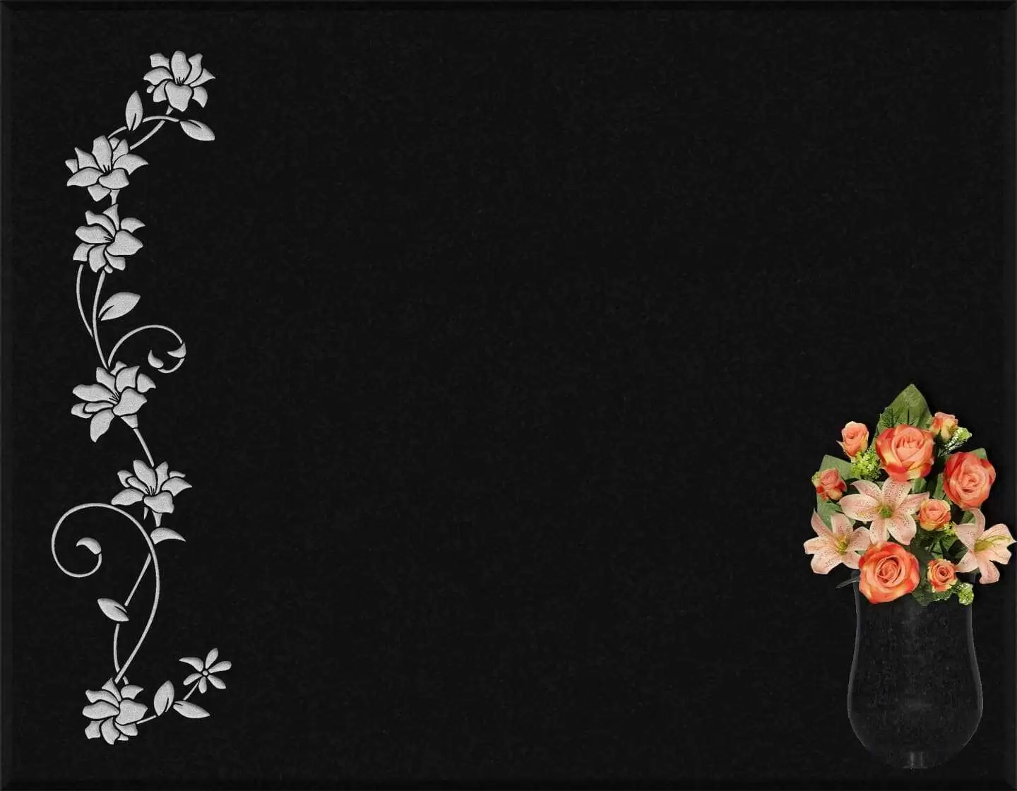 Lápida grabada floral G.316