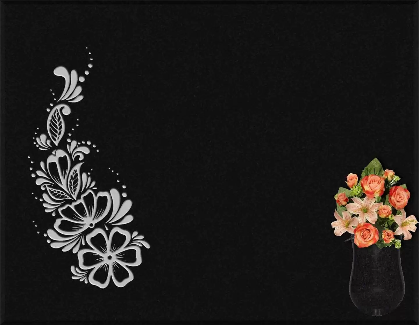 Lápida grabada floral G.320