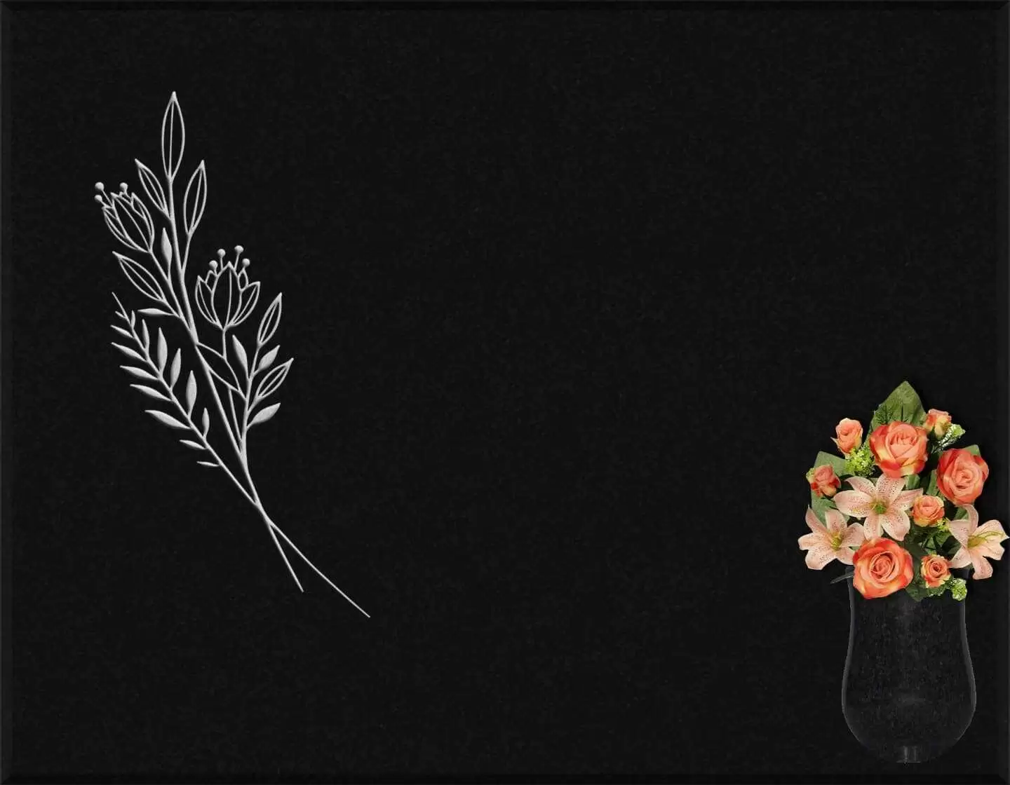 Lápida grabada floral G.321