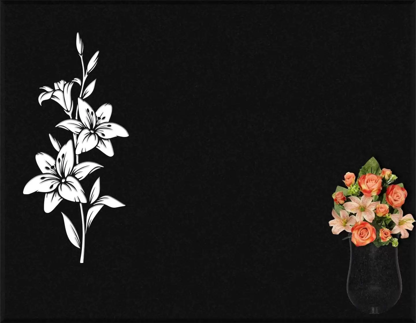 Lápida grabada floral G.323