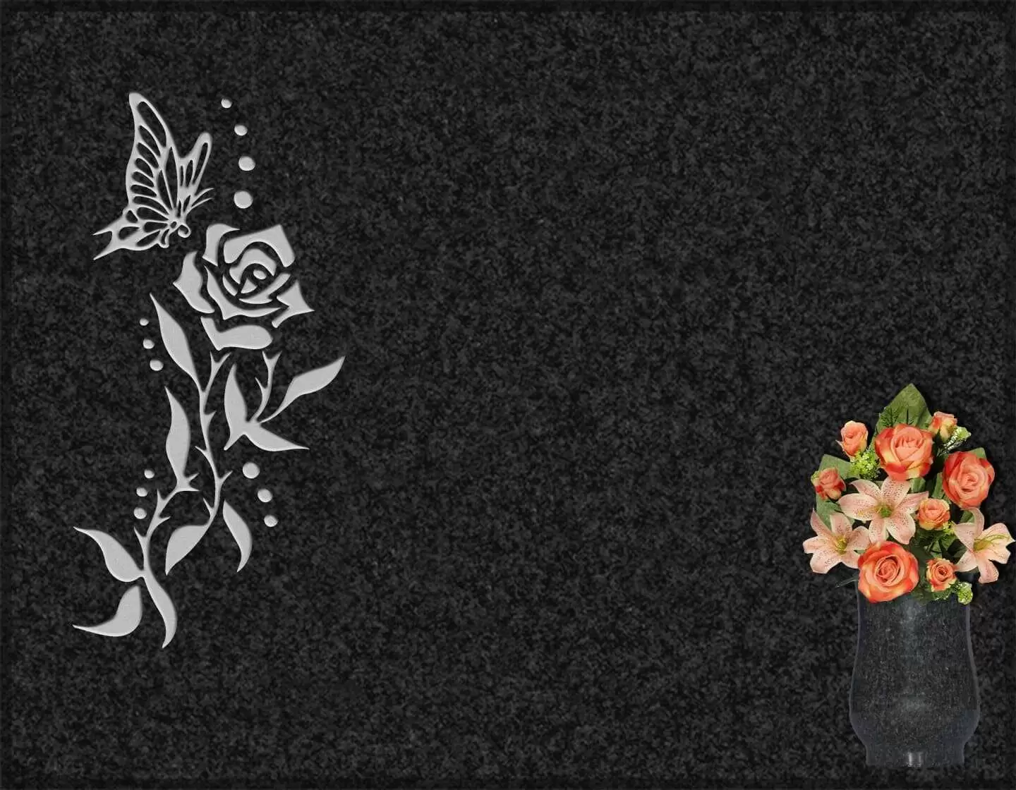 Lápida grabada floral G.324