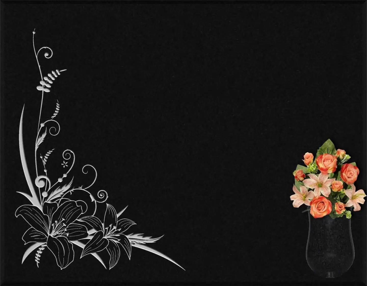 Lápida grabada floral G.325