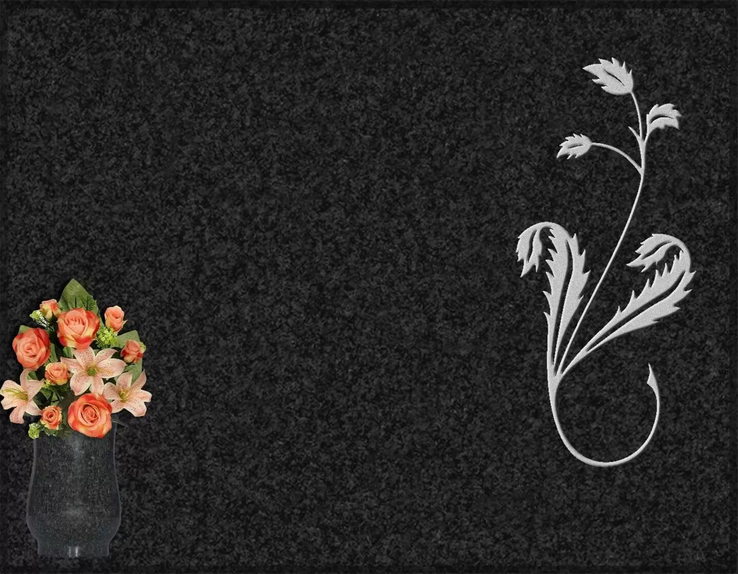 Lápida grabada floral G.329