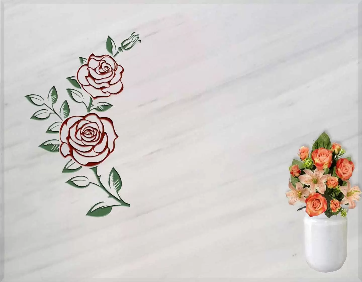 Lápida grabada floral G.330