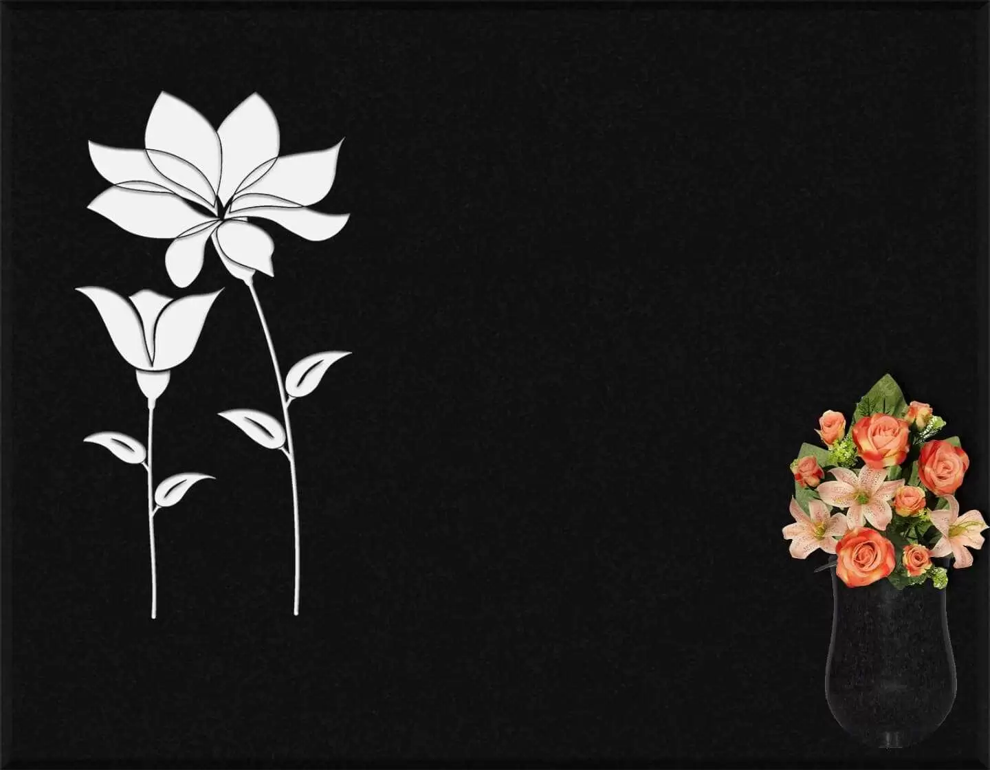 Lápida grabada floral G.332