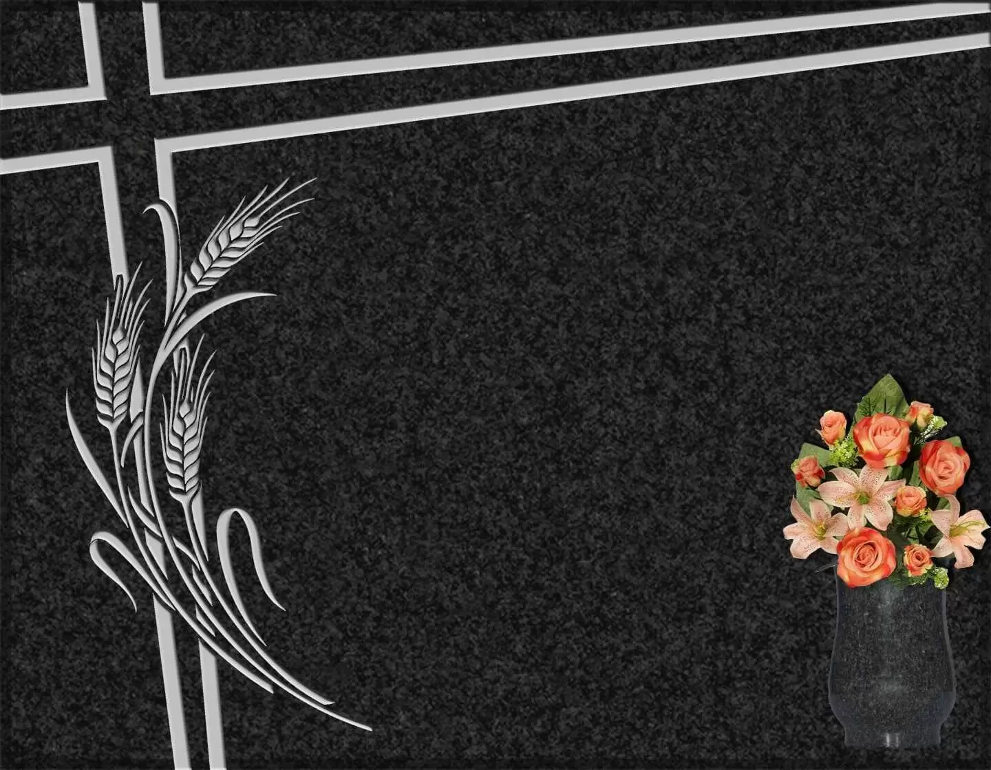 Lápida grabada espigas G.336