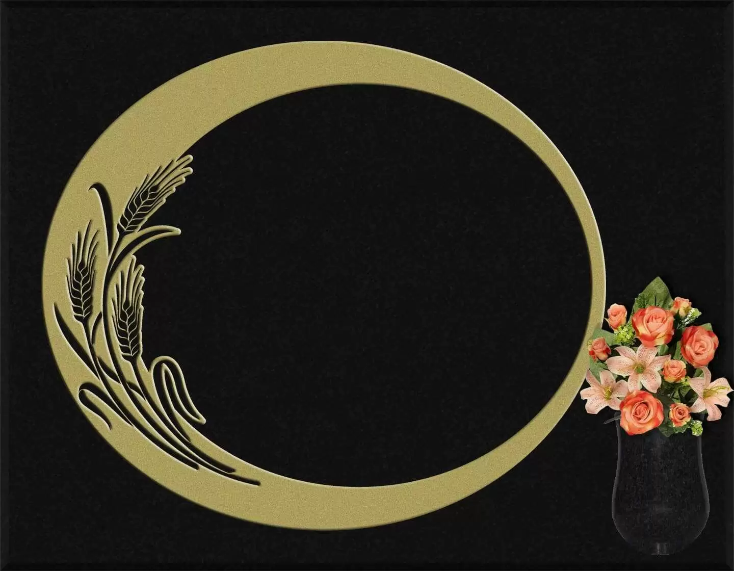 Lápida grabada espigas G.345