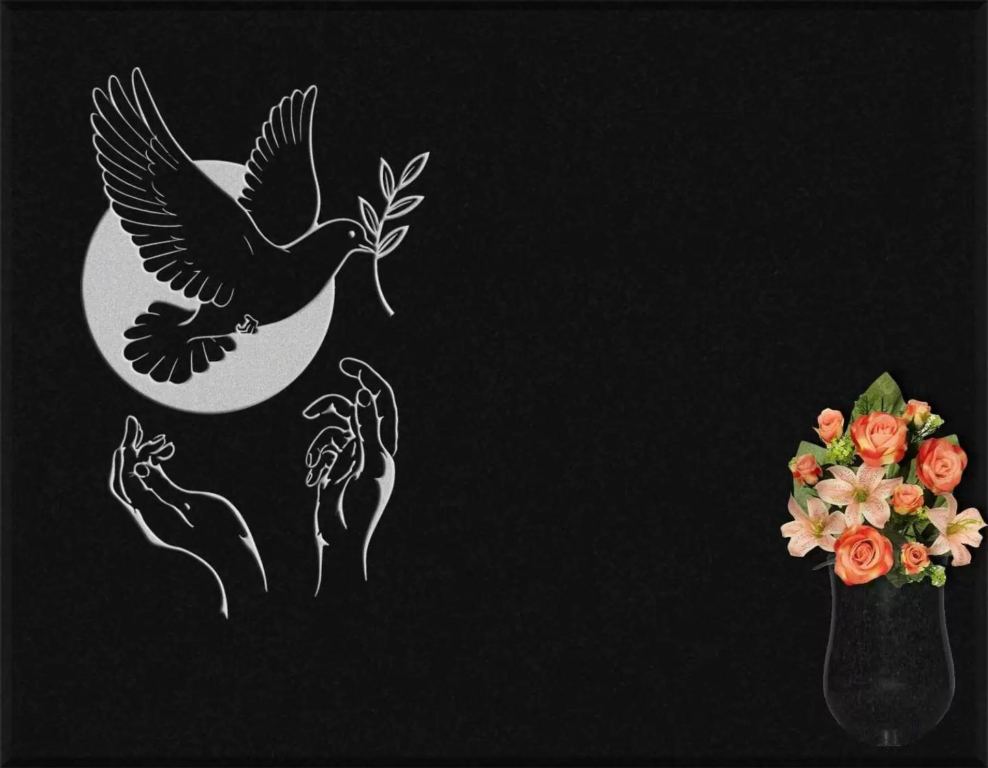 Lápida grabada paloma G.350