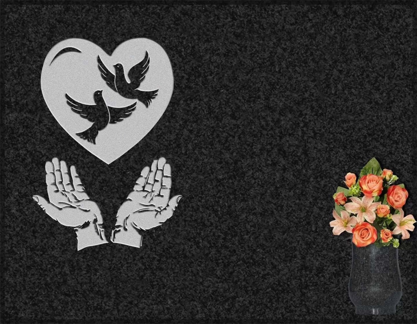 Lápida grabada palomas G.351