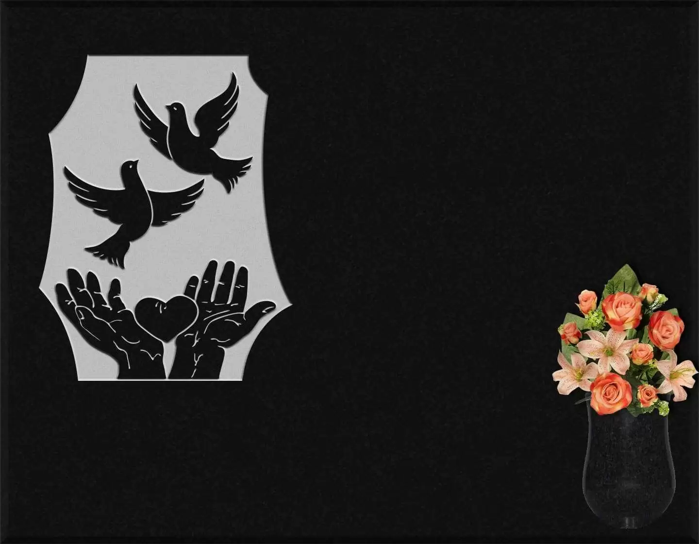 Lápida grabada palomas G.353