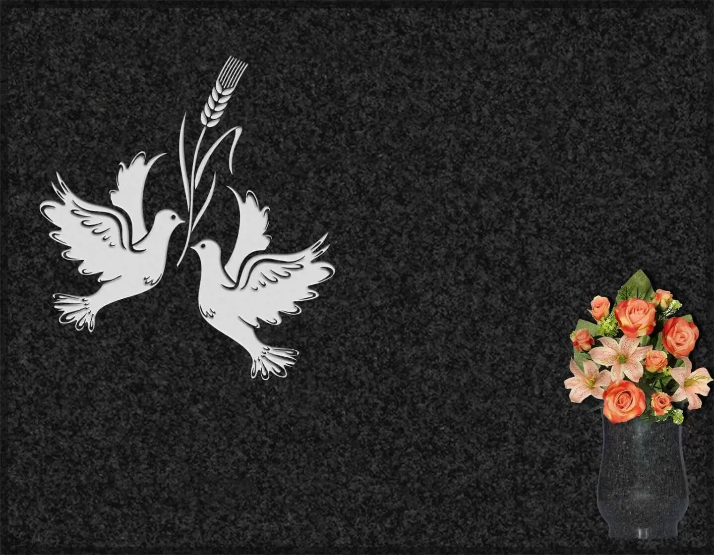 Lápida grabada palomas G.358