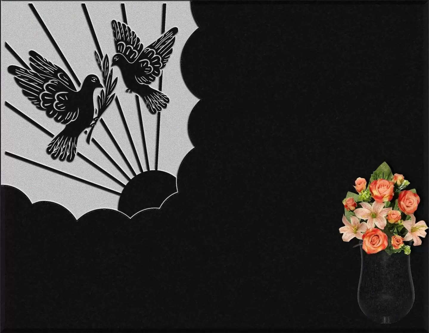 Lápida grabada palomas G.359