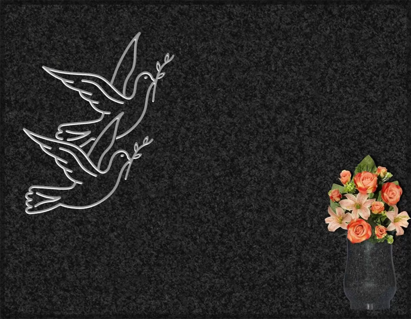 Lápida grabada palomas G.362