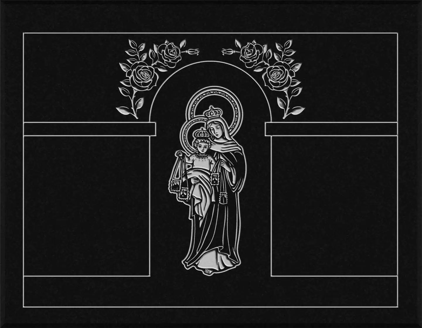 Lápida grabada gran formato Virgen del Carmen G.365