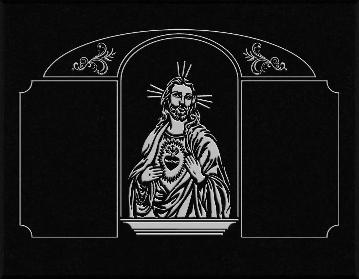 Lápida grabada gran formato Sagrado Corazón de Jesús G.366