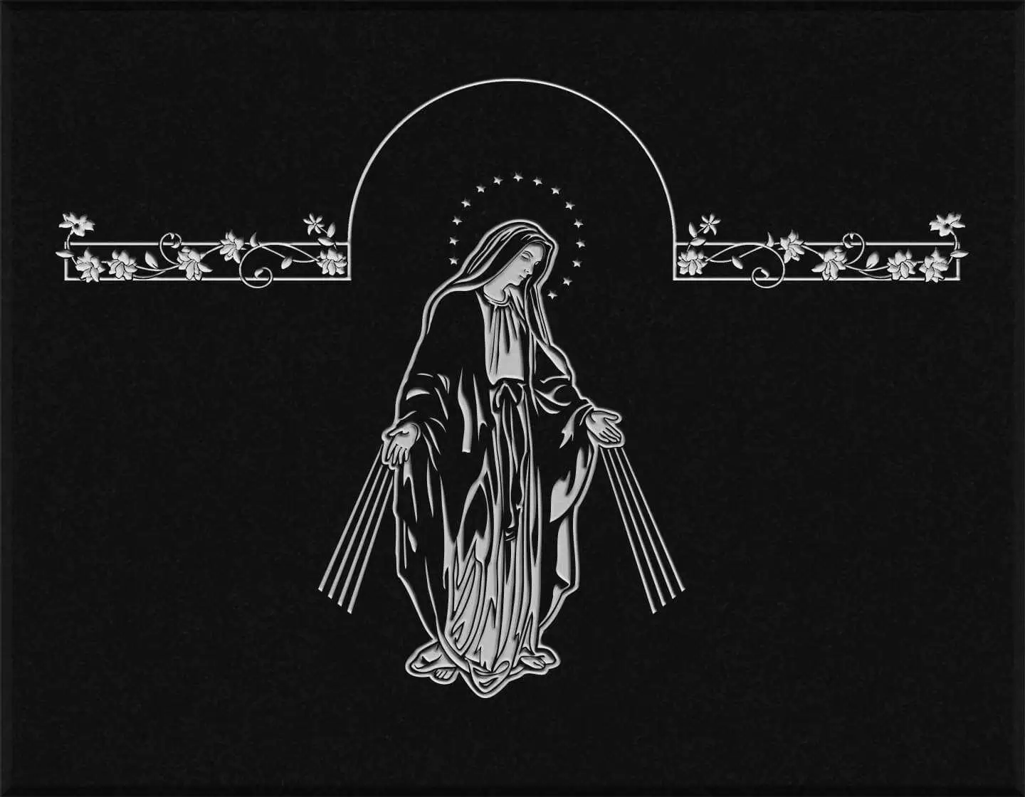 Lápida grabada gran formato La Milagrosa G.370