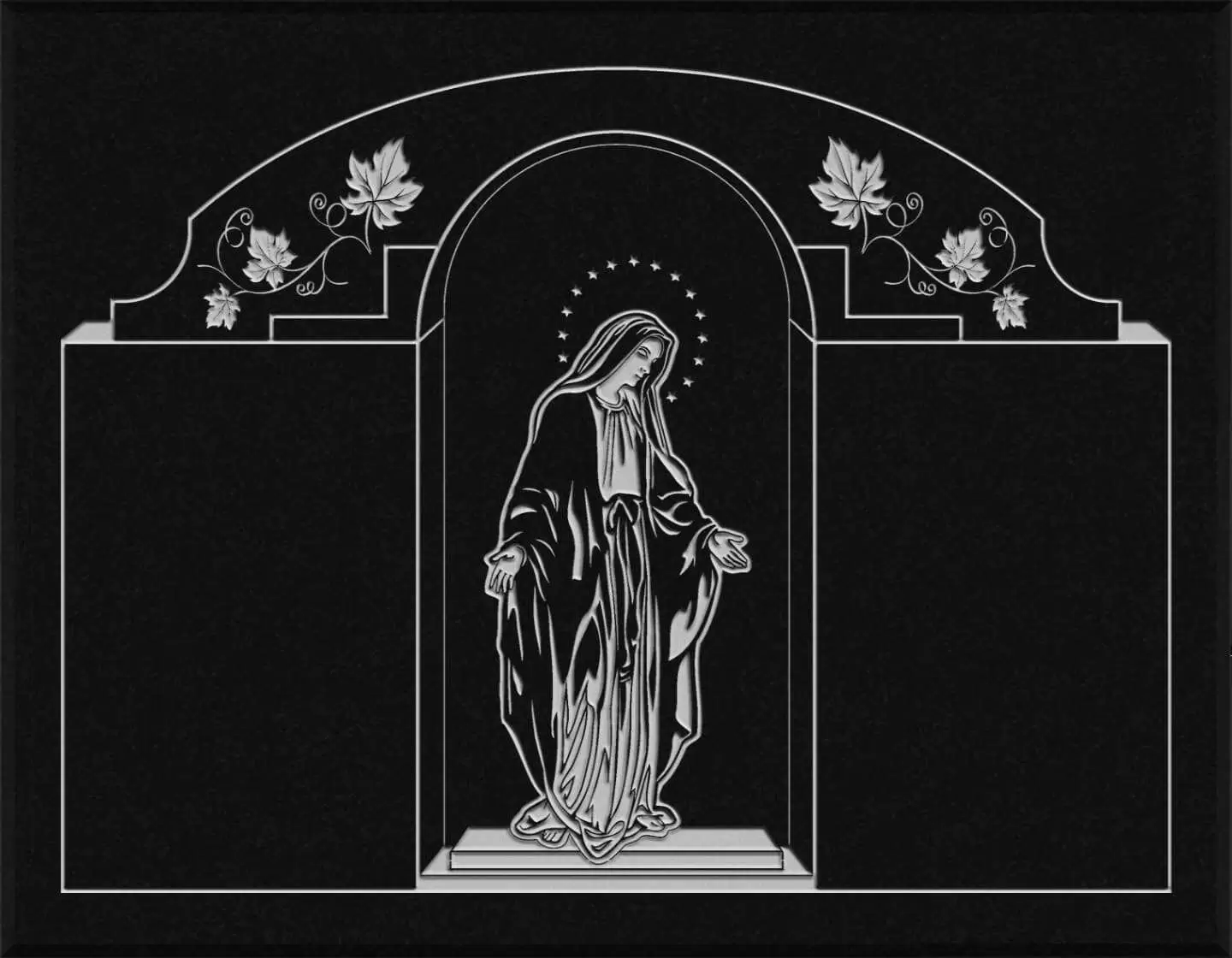 Lápida grabada gran formato La Milagrosa G.371